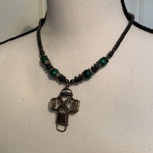 Hematite and Wire Necklace Handmade in Africa